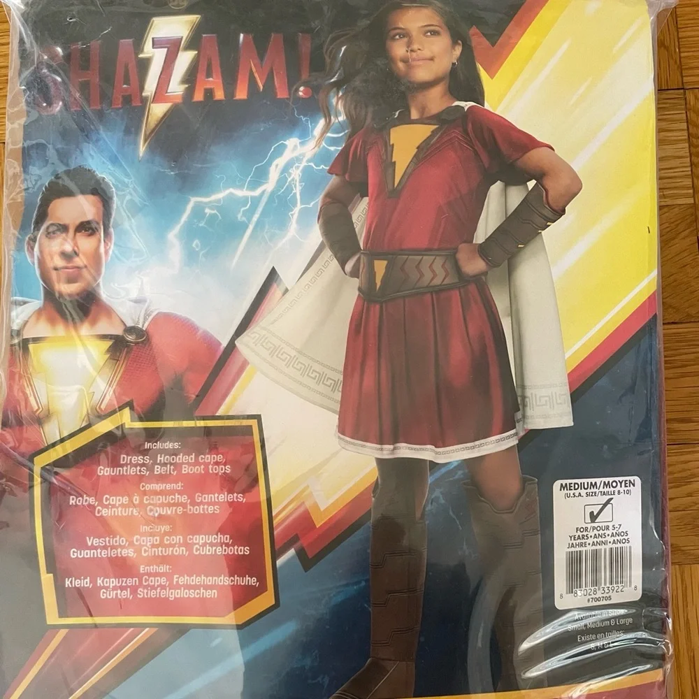 Shazam Costume Girls Size Medium 8-10